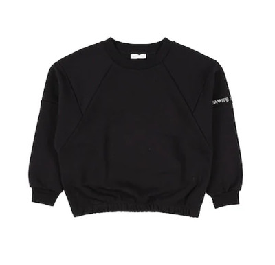 Monnalisa Girls Black Sweatshirt Fleece with Rhinestone Size 14Y - S NWT