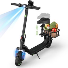8.5inch Electric Scooter with Seat Basket, 25miles Max Range, 19mph ECOOTER