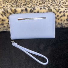   Steve Madden Zip Around Wristlet Wallet Blue   Pre Owned-Good