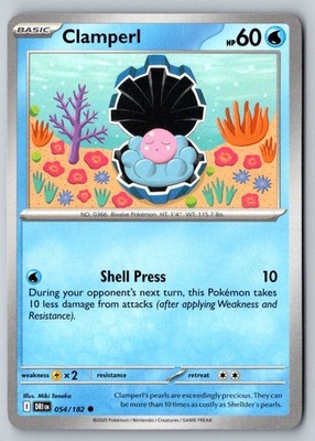 Clamperl 054/182 Destined Rivals Pokemon