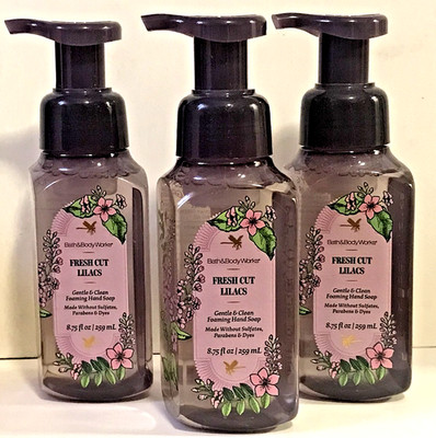 FRESH CUT LILACS GENTLE FOAM HAND SOAP WASH 8.75OZ BATH BODY WORKS PURPLE 3 PACK