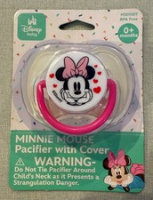 NEW Disney Baby Minnie Mouse Baby Girl Pacifier With Cover BPA Free Pink / White