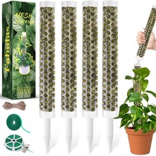 55 Inch Moss Pole Monstera Plant Support, 4 Pack 17 Inch Plant Support Stakes...