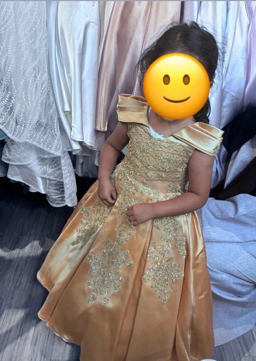 Gold Party Dresses for Girls for sale