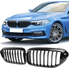 KÜHLERGRILL EINZELSTEG NIEREN PASSEND FÜR BMW 5ER G30 G31 16-20 GLÄZEND SCHWARZ