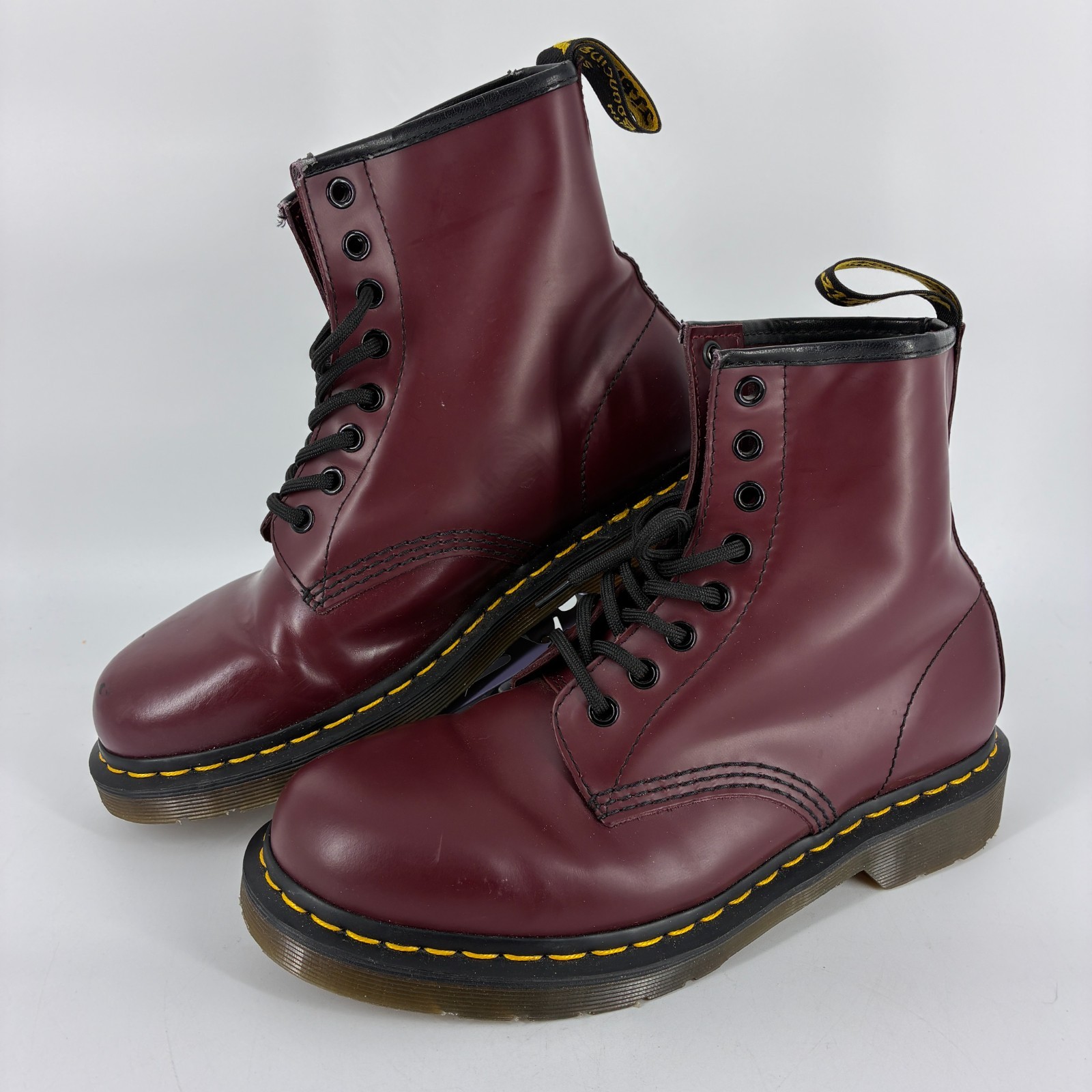 Dr. Martens Leather Boots Burgundy Smooth Size 7M / 8.5W