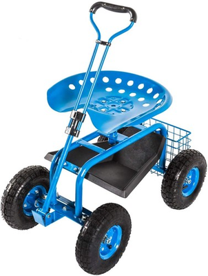 #ad Garden Cart Rolling Work Seat with Tool Tray Outdoor Utility Lawn Patio Yard $85.25