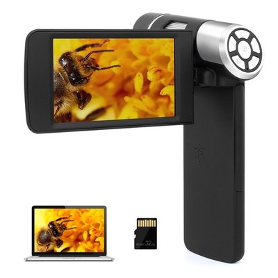 LM203 4'' Handheld Digital Microscope with Screen, 200X Portable Microscope fo...