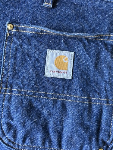 VINTAGE Carhartt B154 PRW Men 38 Blue Denim Double Knee LOGGER Jeans NEW 38x33.5 - Picture 7 of 14