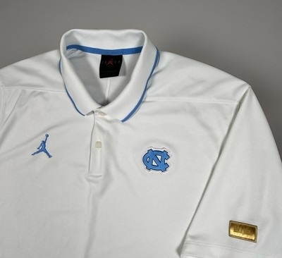 Nike Jordan UNC Tar Heels Team Issued Elite Dri-FIT Polo Men's Large White *NWOT