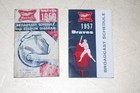 (2) ORIGINAL Milwaukee Braves baseball team schedules from 1957 & 1959 — photo 1