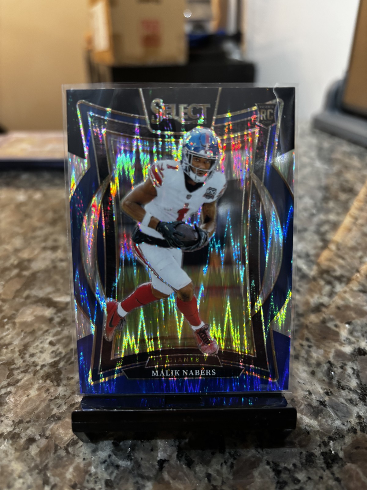 2024 Panini Select - Concourse Malik Nabers #29 Black & Blue Shock Prizm (RC)