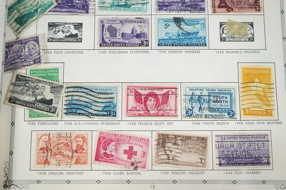 US & WORLDWIDE 1860s-1950s COLLECTION OF 2,750+ STAMPS MINT & USED IN ALBUM