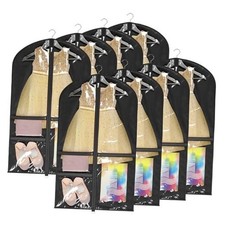 40 Inch Kids Dance Costume Garment Bag, Dance Competition Garment 8 Pack Black
