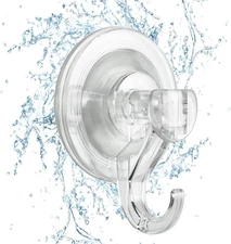 CozyBlue Suction Cup Hooks Heavy Duty - 2 Pack Waterproof Reusable Shower Hoo...