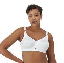 NEW Women's Bali 36B White Bra Wireless Double Support Full Coverage 3820