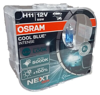 H11 12V 55W PGJ19-2 Cool Blue INTENSE NextGeneration 5000K +100% 2St OSRAM