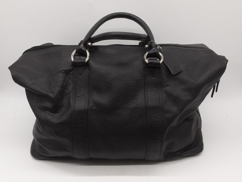 Men's Black Leather Weekend Holdall Travel Bag. Hand Made Fine Leather.