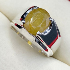 Yellow Sapphire Stone Yellow Sapphire Ring Simple Band Ring Unique Sapphire