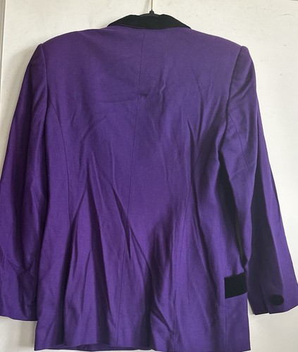 Vintage Oleg Cassini Wool Blazer Women’s 10 Double Breasted Velvet Trim - Picture 4 of 4