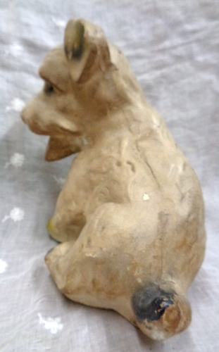Vtg Novelty Carnival Style Chalkware Dog Figurine SCOTTISH TERRIER ~ 7" H - Picture 2 of 7