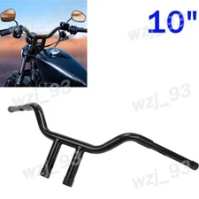 Fat 1-1/4" Chrome 10" Rise Pullback T-Bars Handlebars Fit For Harley Motorcycle