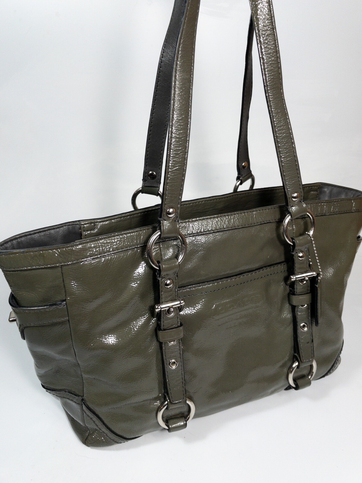 COACH Women’s Patent Leather Gallery Tote Handbag… - image 4