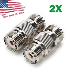 2X SO-239 UHF Female to Female Coupler RF Adapter Barrel Connector for PL-259