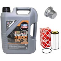 MotoröL Set 5W-30 5 Liter + ÖLfilter + ÖLablassschraube FüR Audi A5 Q5 1.8 2.0