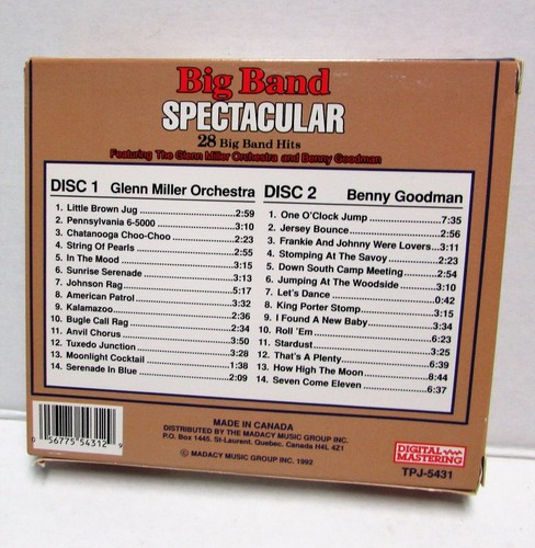 Big Band Spectacular Glenn Miller Orchestra Benny Goodman 2 CD Box Set 28 Hits - Picture 2 of 5