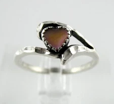 Wheeler Manufacturing Sterling Silver Pink MOP Shell Heart Ring Size 8.25 2.4g