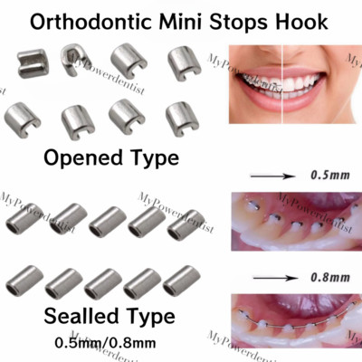 Dental Orthodontic Mini Stops Crimpable Stop Hooks Closed Archwire Stopper