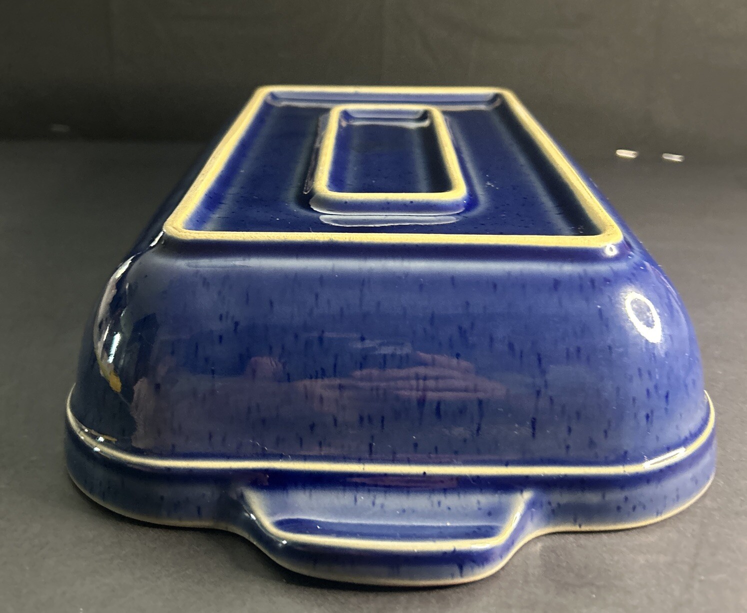 Denby Harlequin Baker Lasagna Rectangular Red Blue 13" England EXCELLENT