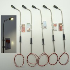 5 Stück LED Peitschenleuchte H0 mit Werbebanner Laterne Straßenlaterne NEU C4000