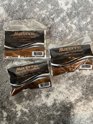 3 Pack Marianna Concave Perm Rods 7/16'' Short White Dozen NIP