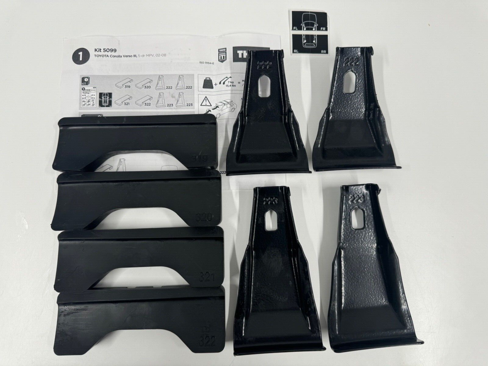 THULE FITTING KIT 5099 used fits TOYOTA Corolla Verso III, 5-dr MPV, 04-08