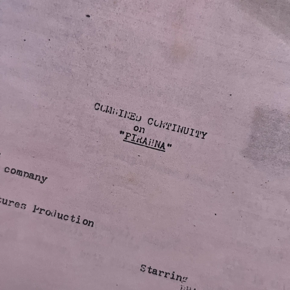 Piranha Roger Corman 1978 Original Continuity Scripts Joe Dante - Image 2 of 4