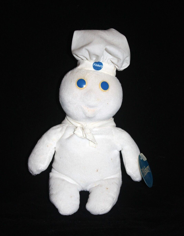Vintage 1999 Pillsbury Doughboy Popping Fresh GIGGLING Beanie Plush by Applause