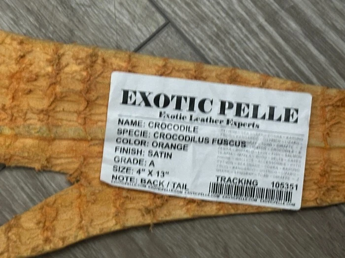 Orange Genuine Crocodile Belly Tail Hide Leather Skin real alligator Croc 351 - Изображение 4 из 4