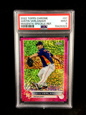 Pop 1 PSA 9 Justin Verlander 2022 Topps Chrome MAGENTA SPECKLE Refractor /350 87