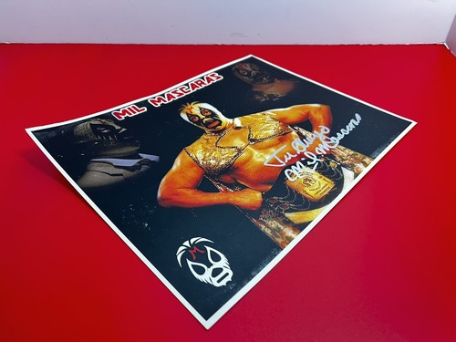 Mil Mascaras signed Wrestling Promo Card w/ Lucha Underground XXL T-Shirt - Picture 9 of 19