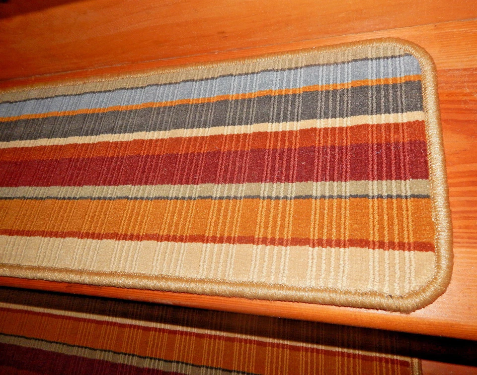 14 = Paso 10'' x 29"" peldaños de escalera escalera alfombra acolchada 100% lana. Foto 3 de 4