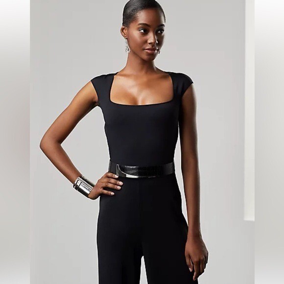 Ralph Lauren Collection Purple Label black cap sleeve sweater jumpsuit image 4