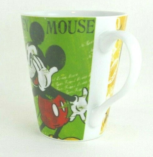 Disney Mickey Mouse "No Finer Friends" Green and Yellow Tea Coffee Cup Mug - Picture 3 of 12