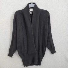 L.B. Diffusion Women Sweater Medium Black Silk Angora Rabbit Hair Blend Vintage