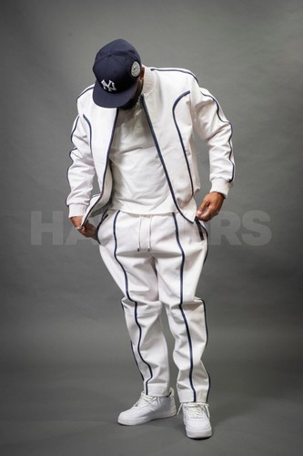 Men's 100% Real Leather Jogging TrackSuit ,Workout Jacket+Pant ,Full Set - Picture 3 of 4