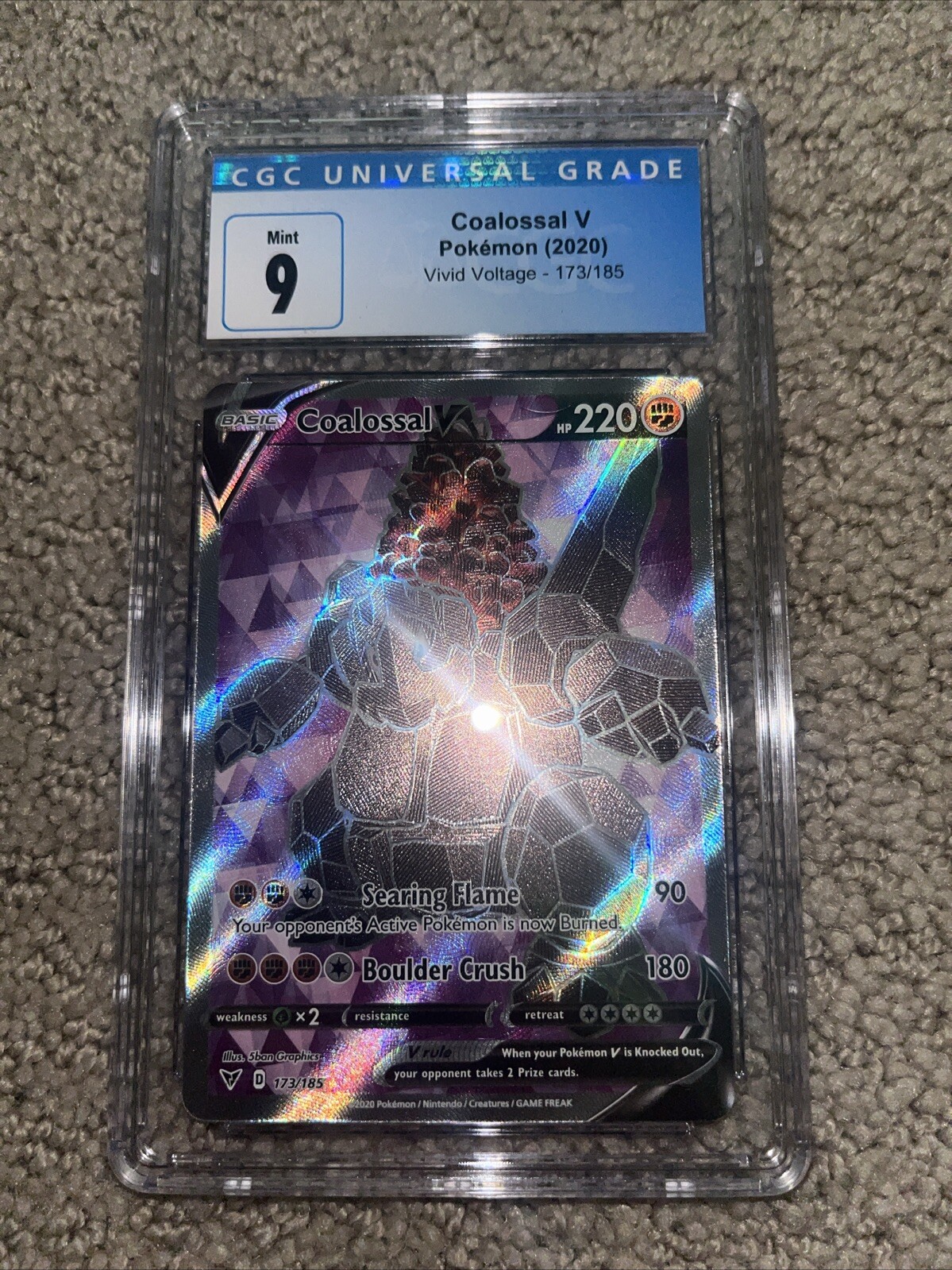 Coalossal V Pokémon TCG 2020 Vivid Voltage 173/185 CGC 9