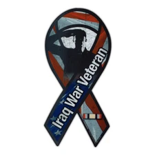 Magnetic Bumper Sticker - Iraq War Veteran - Ribbon Shaped Support, Pride Magnet