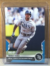 2021 TOPPS NOW #OS05 WANDER FRANCO RAYS Rookie Year Finalist Blue Parallel 22/49