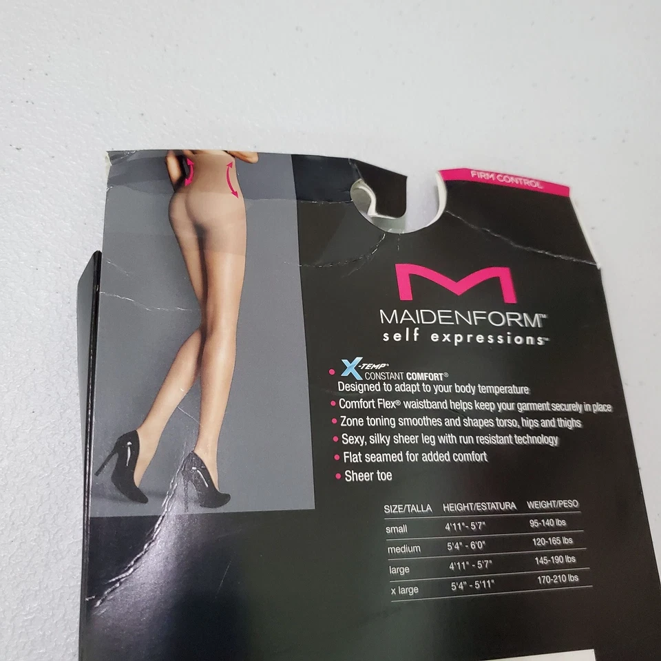 Medias Maidenform Mujer Pequeñas Negras Transparentes 20 Autoexpresiones Modeladoras Cintura Alta Foto 4 de 4